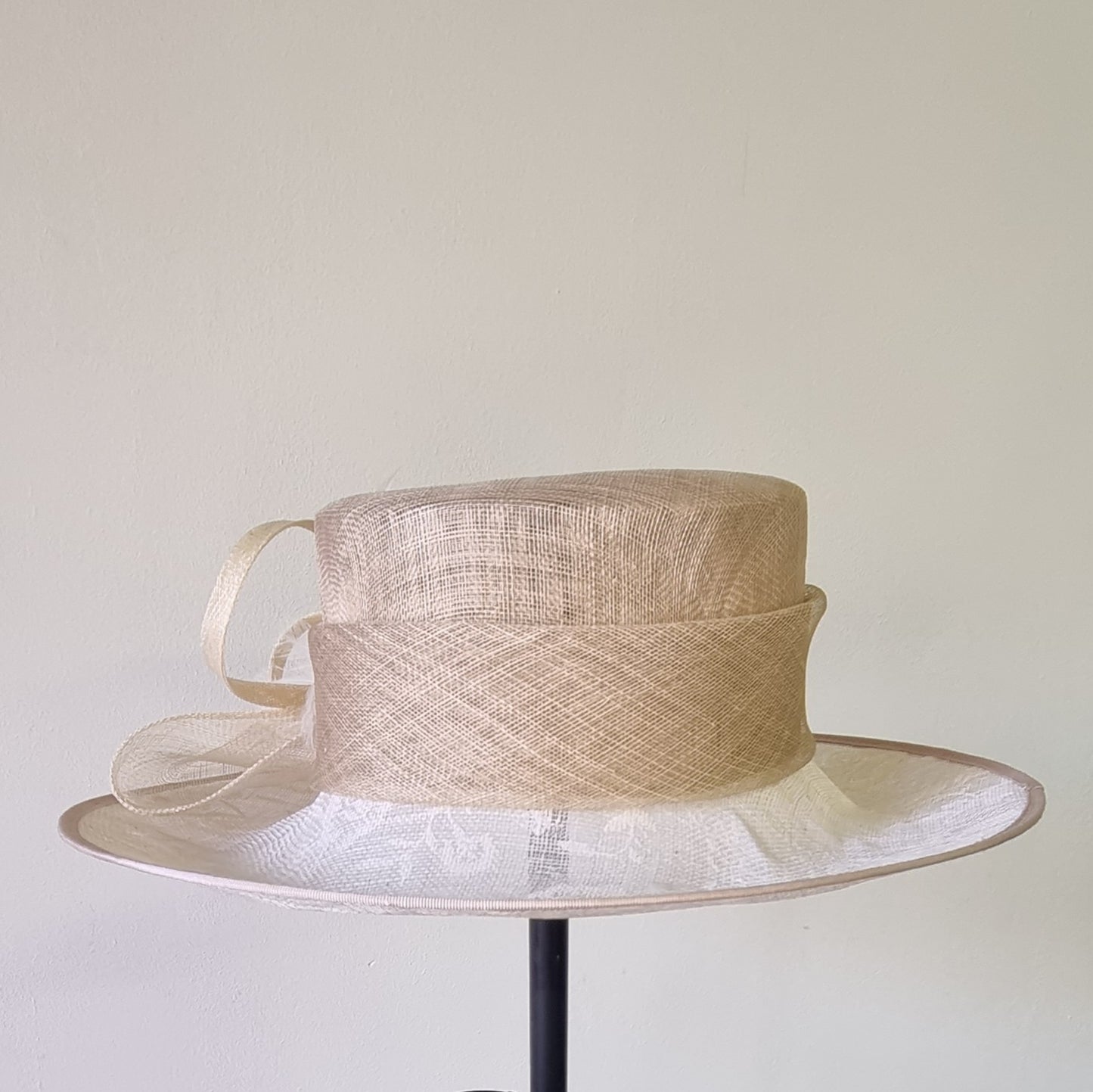 John Lewis - Ivory Hat with Detailed Bow