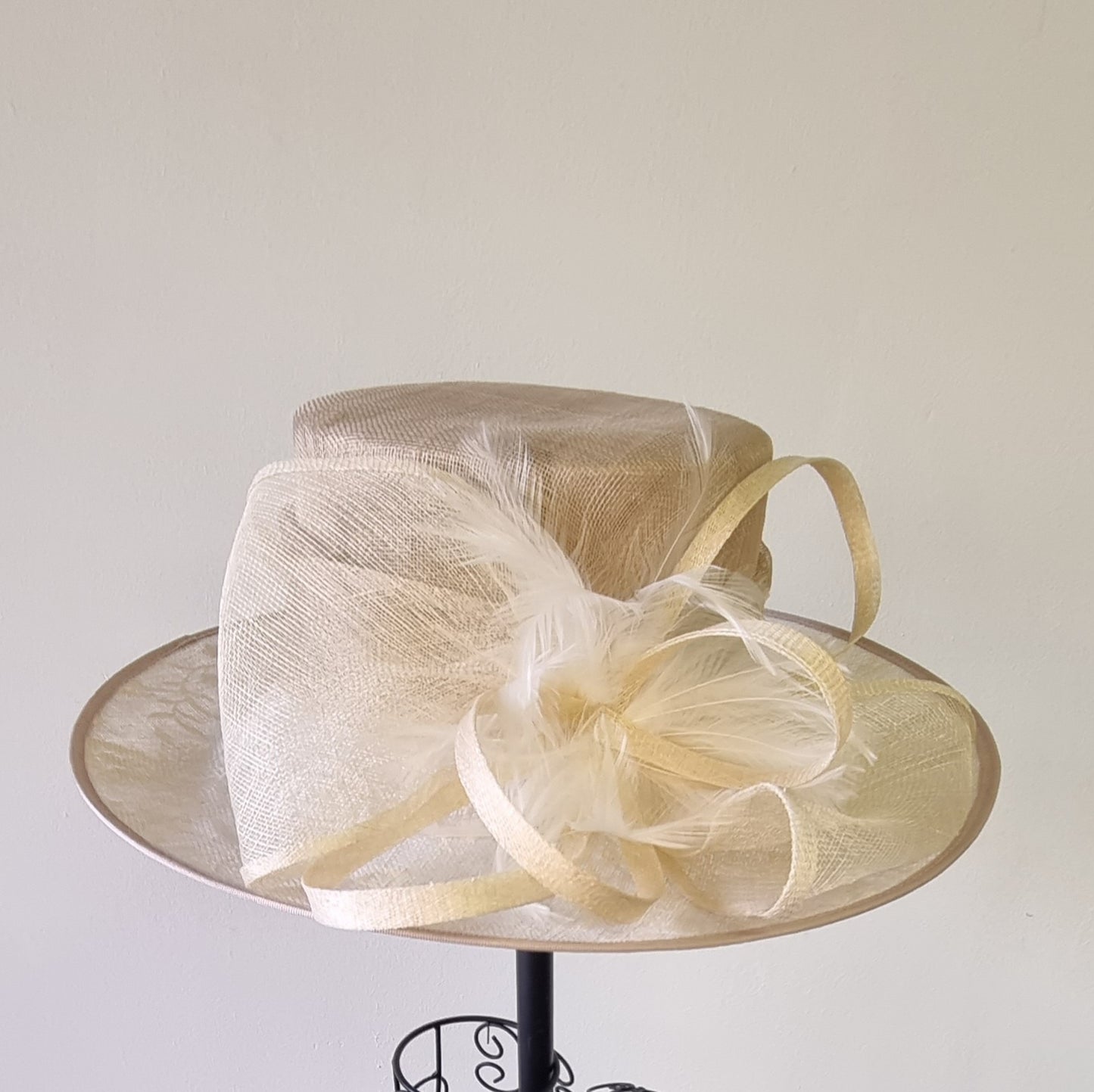 John Lewis - Ivory Hat with Detailed Bow