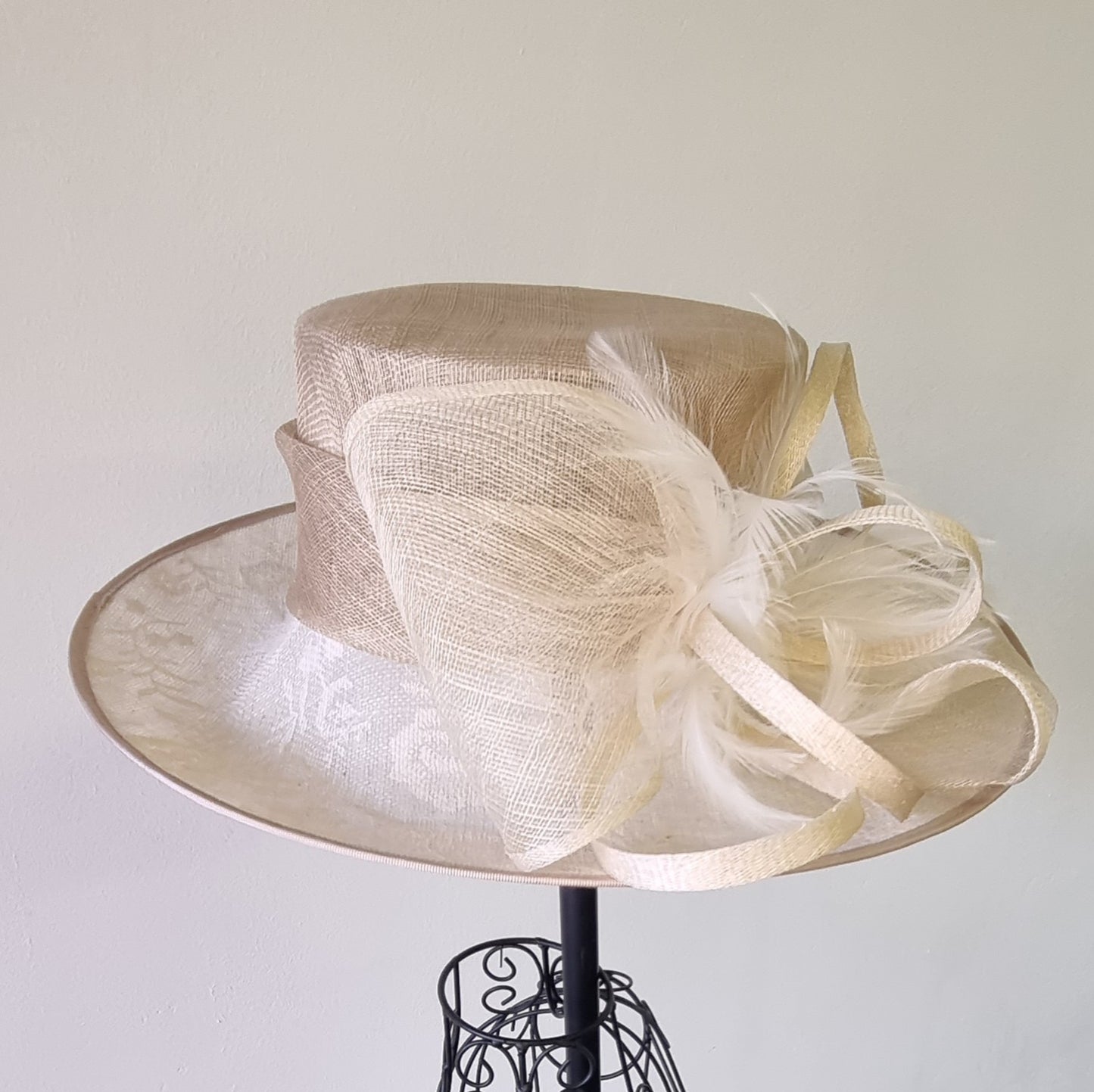 John Lewis - Ivory Hat with Detailed Bow