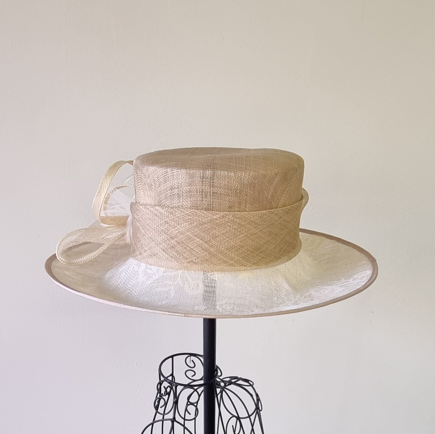 John Lewis - Ivory Hat with Detailed Bow