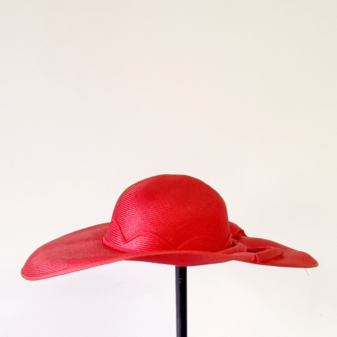 Derbers - Vintage Wide Brim Red Sun Hat
