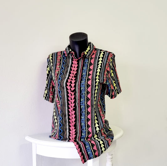 RT - Geo Patterned Relaxed Short Sleeve Shirt