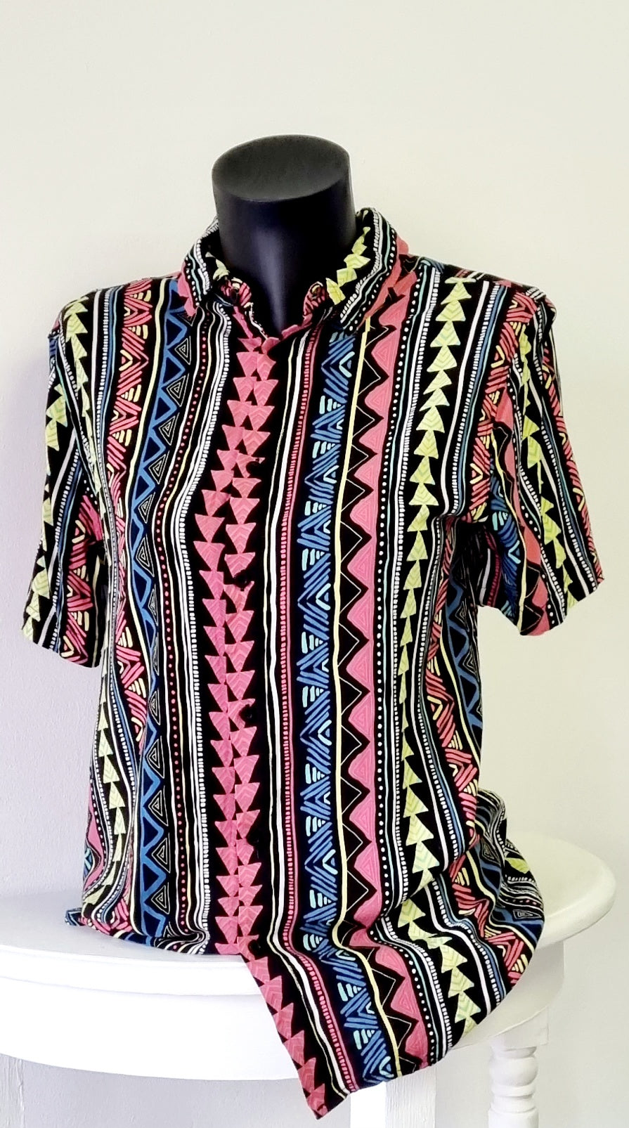 RT - Geo Patterned Relaxed Short Sleeve Shirt
