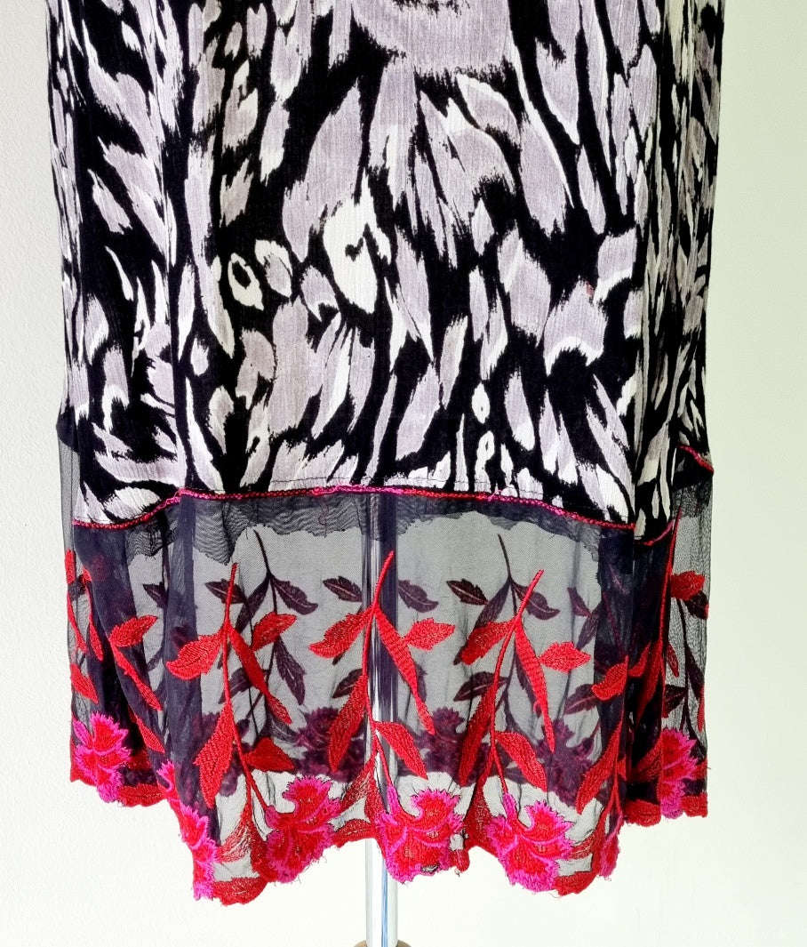 No Brand - Black & Red Overlay Dress