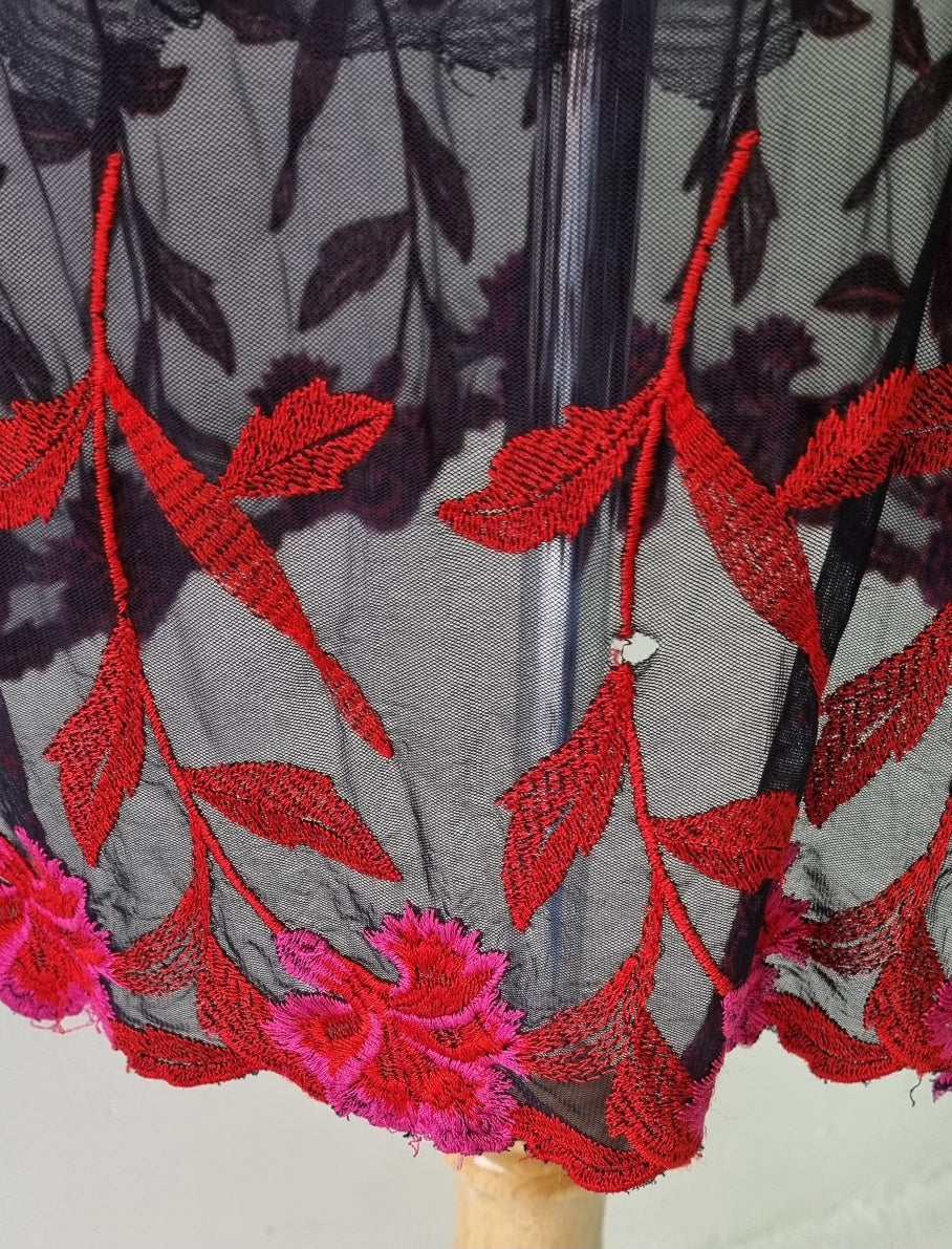 No Brand - Black & Red Overlay Dress