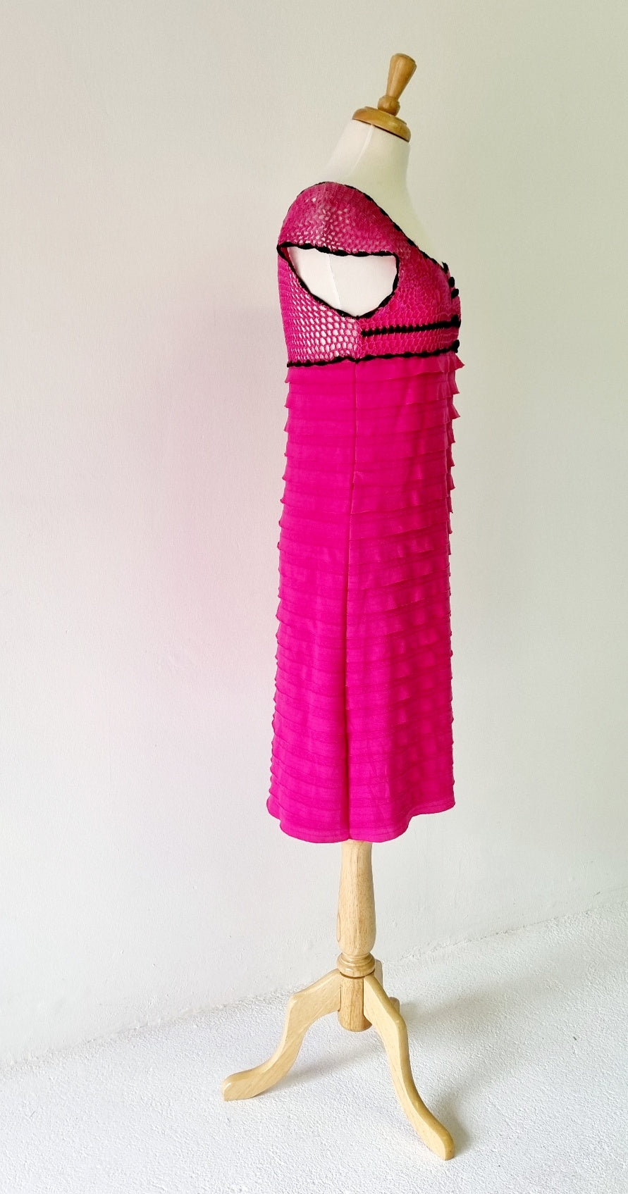 Forever and Ever - Pink Crochet Bodice Dress