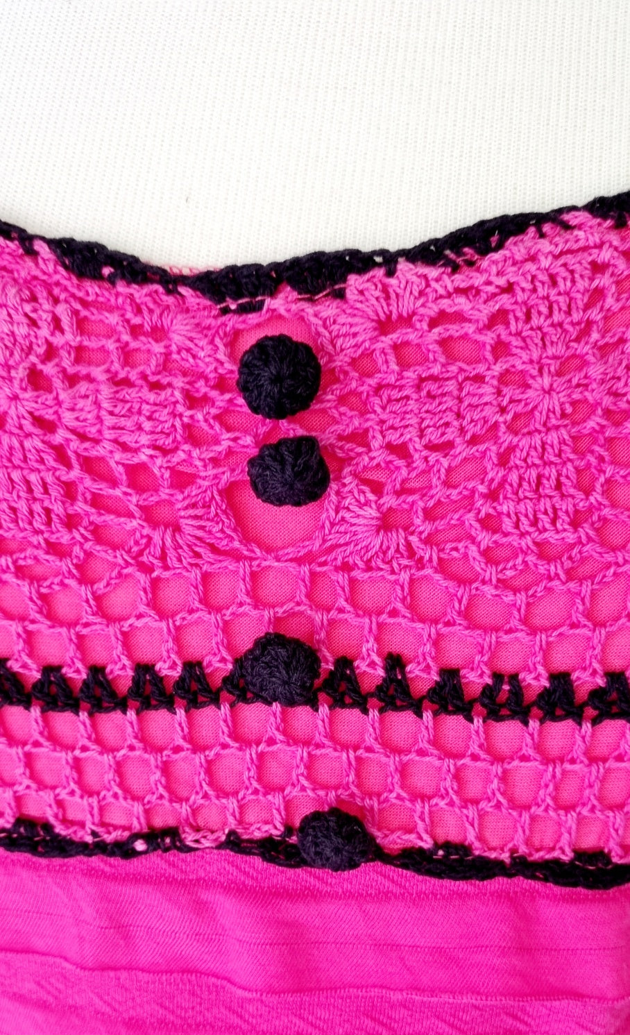 Forever and Ever - Pink Crochet Bodice Dress