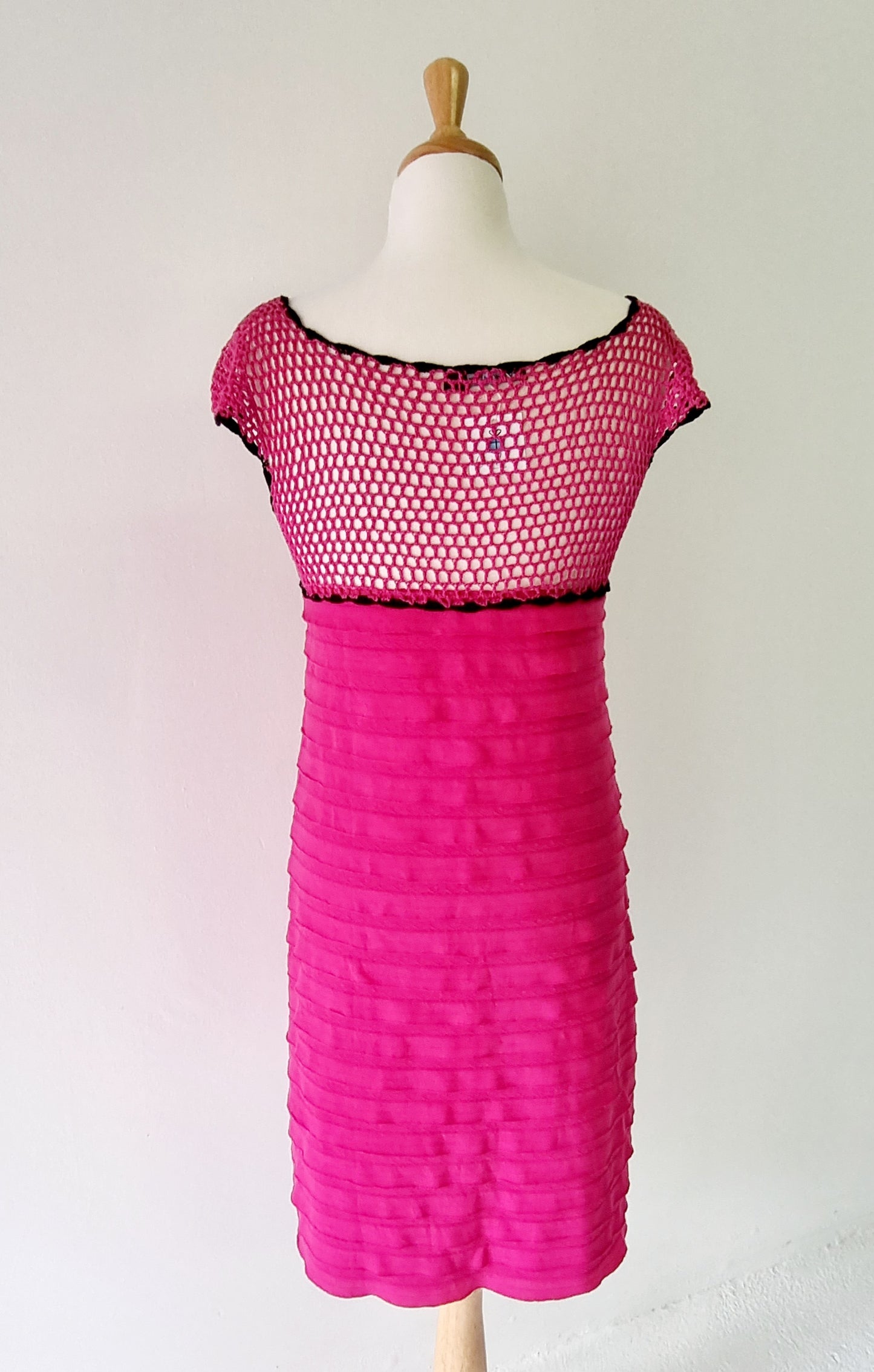 Forever and Ever - Pink Crochet Bodice Dress