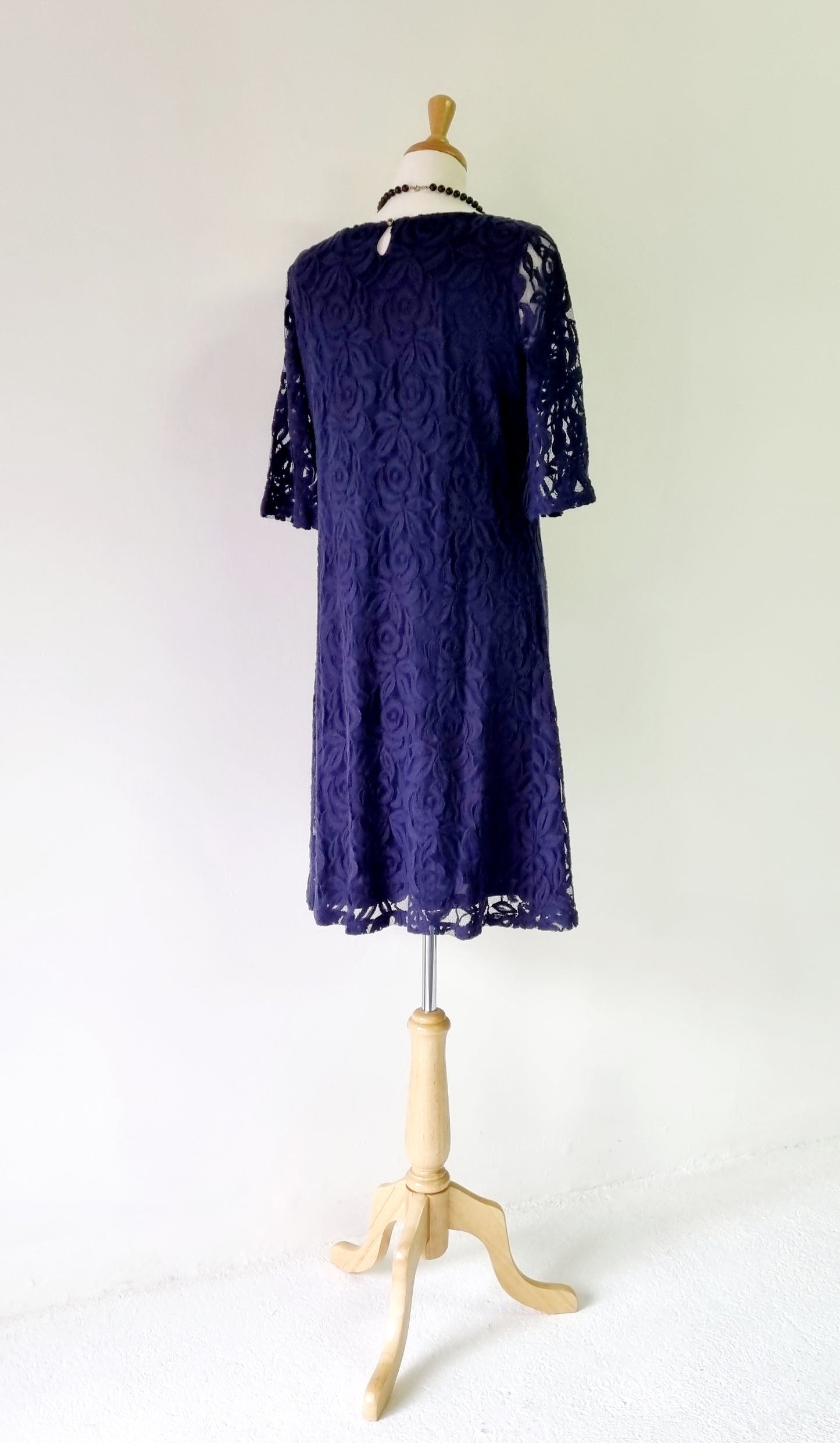 Woolworths - Blue Lined Cotton Embroidered Midi Dress