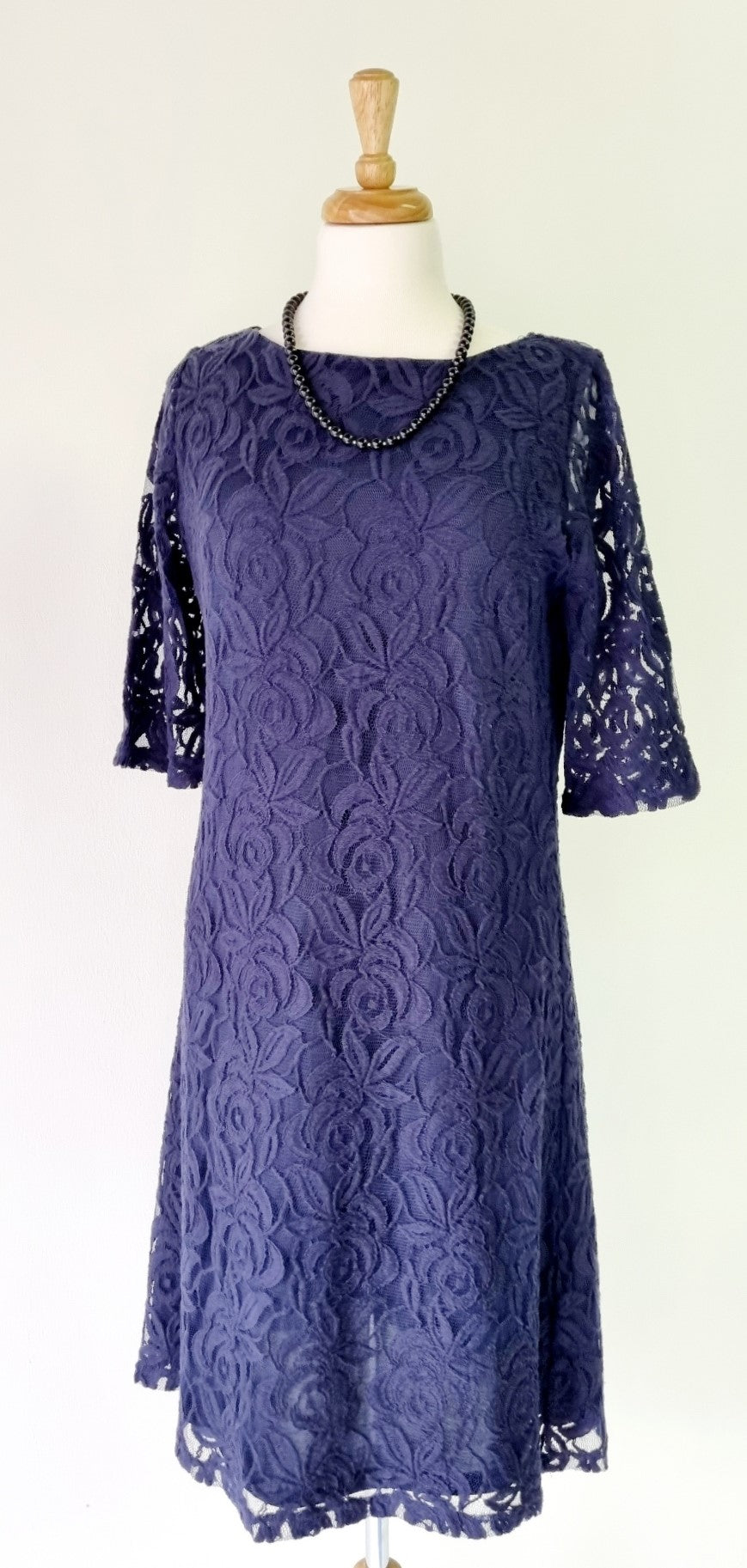 Woolworths - Blue Lined Cotton Embroidered Midi Dress