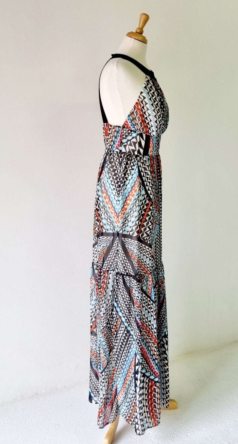 Ice Cube - Imported Lined Maxi Dress With Eye Catching Print