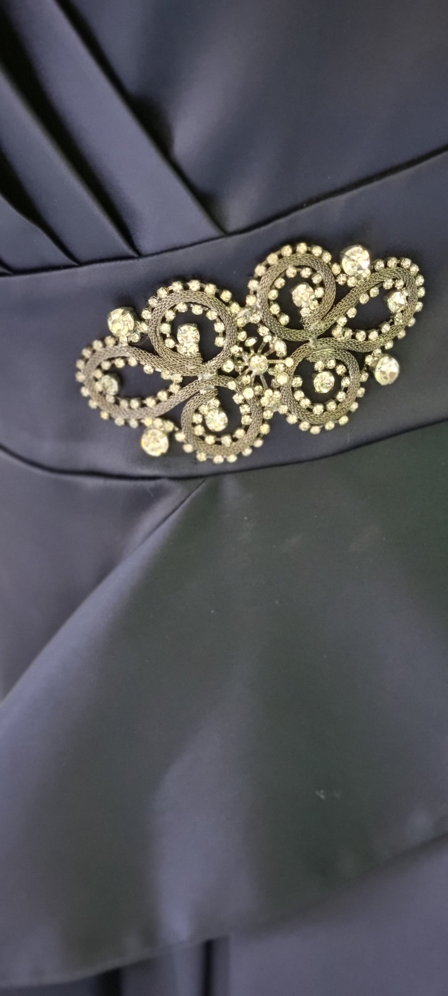 Perletti - Formal Deep Purple Asetat Midi Dress