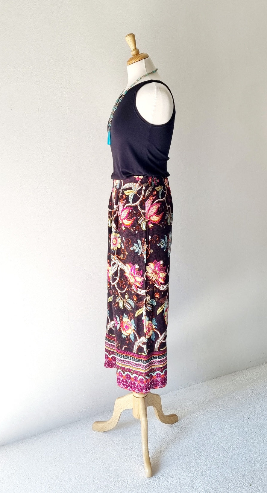 Cool Genes - Black Multi-colored Floral Wide Legged Summer Slacks