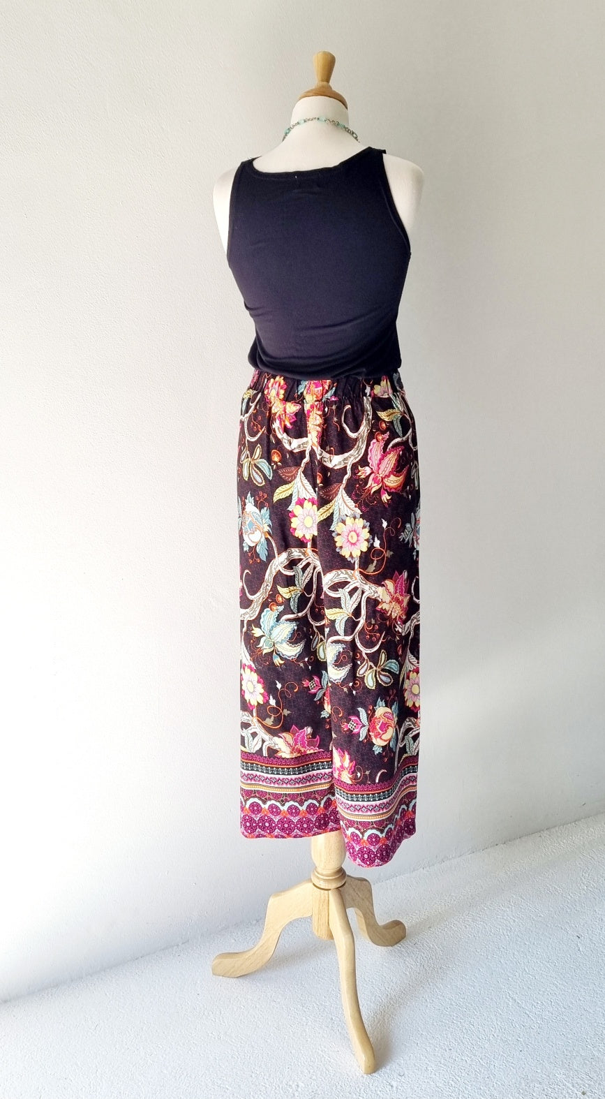 Cool Genes - Black Multi-colored Floral Wide Legged Summer Slacks