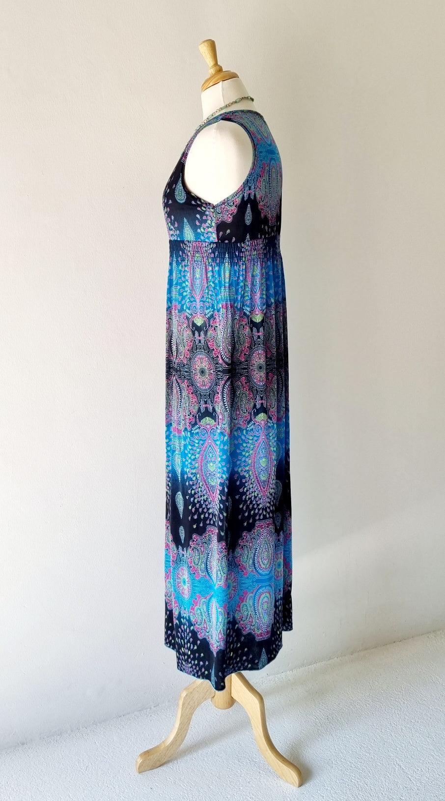 No Brand - Black & Turquoise maxi dress