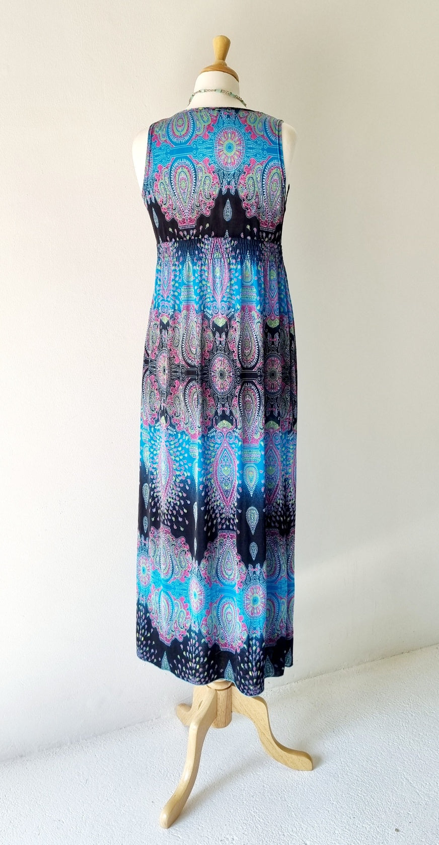 No Brand - Black & Turquoise maxi dress