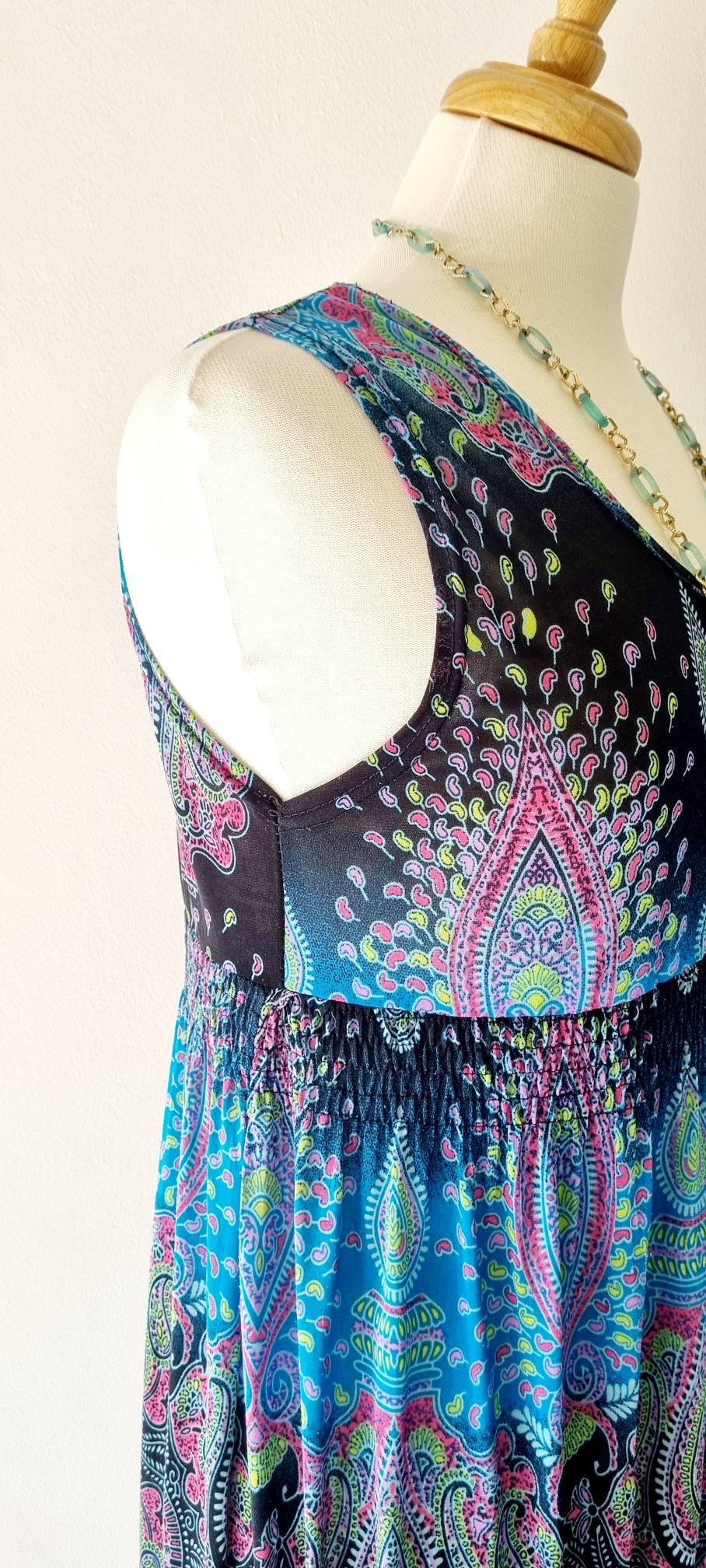 No Brand - Black & Turquoise maxi dress