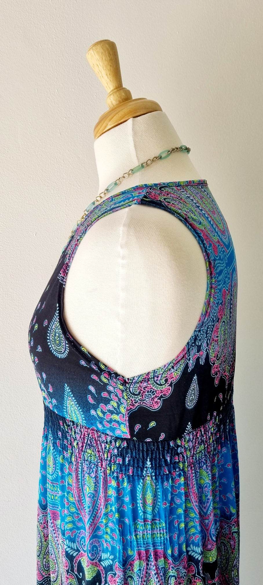 No Brand - Black & Turquoise maxi dress