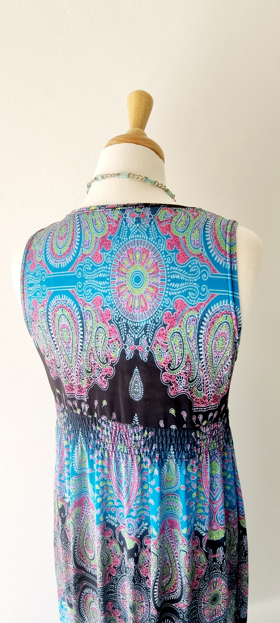 No Brand - Black & Turquoise maxi dress