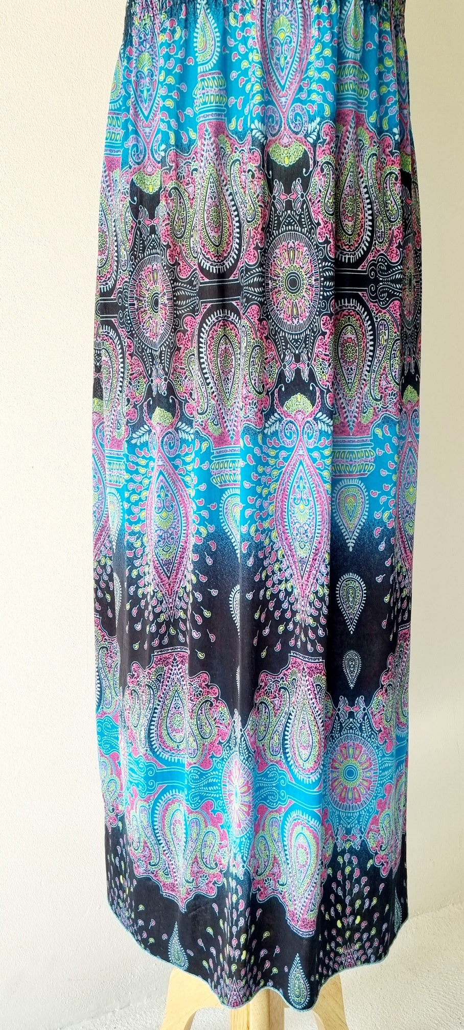 No Brand - Black & Turquoise maxi dress