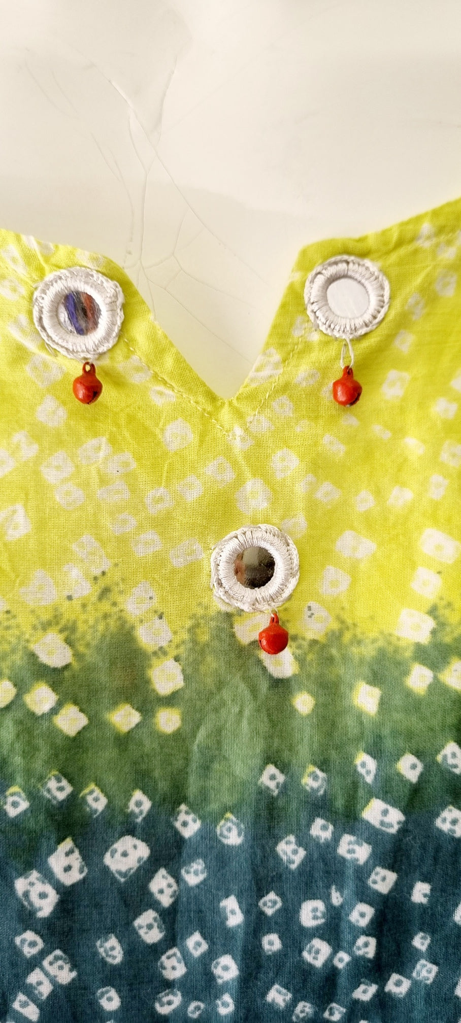 No Brand - Shades of Green Island Style Cotton Short Sleeve Throw Over