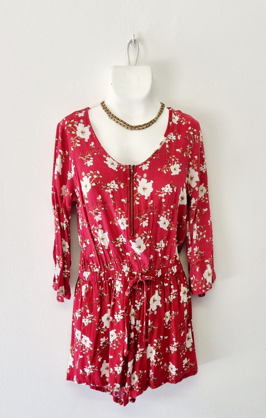 rue21 -Red & Beige Summer Romper Shorts