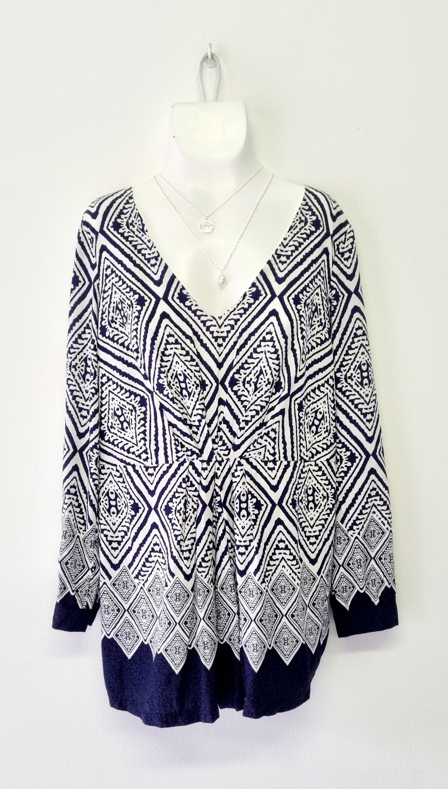 No Tag - Blue & White Long Sleeve Short Romper