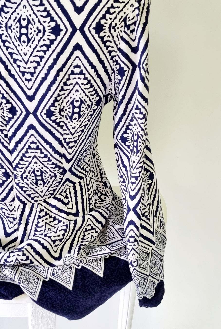 No Tag - Blue & White Long Sleeve Short Romper