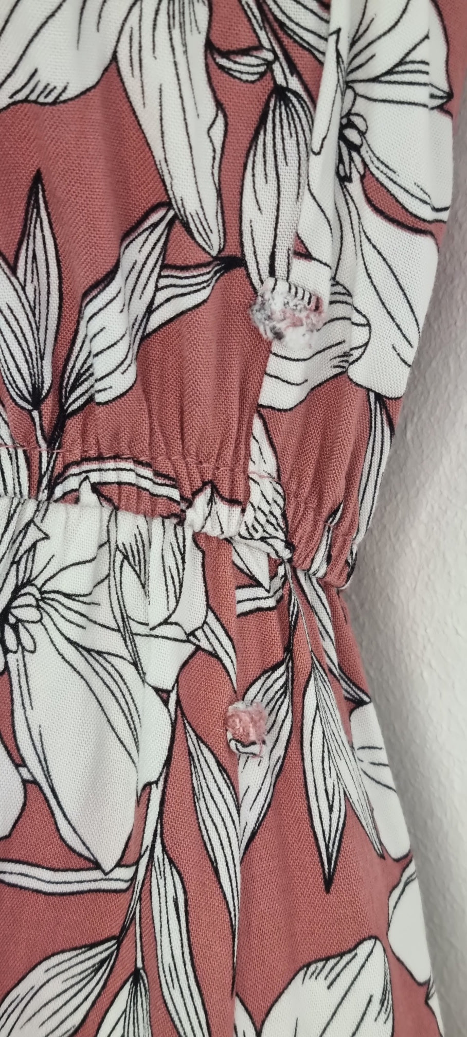 Journal - Floral dusty pink and white high neckline maxi summer dress