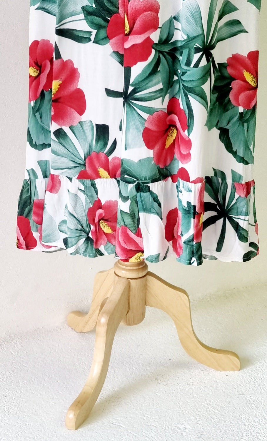 Lara - Red, Green & White Maxi Skirt