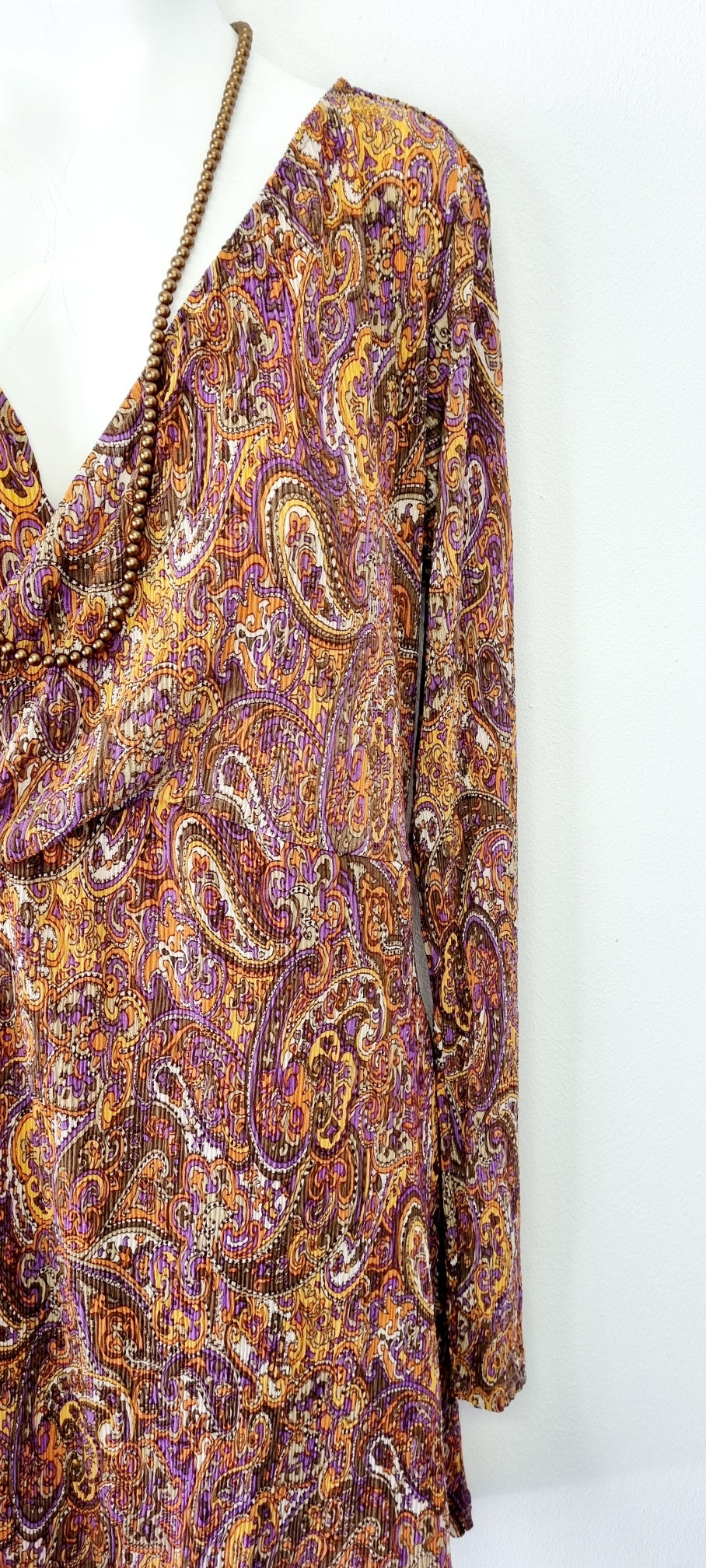 MNG - Burnt Orange & Purple Cross Over Mini Dress