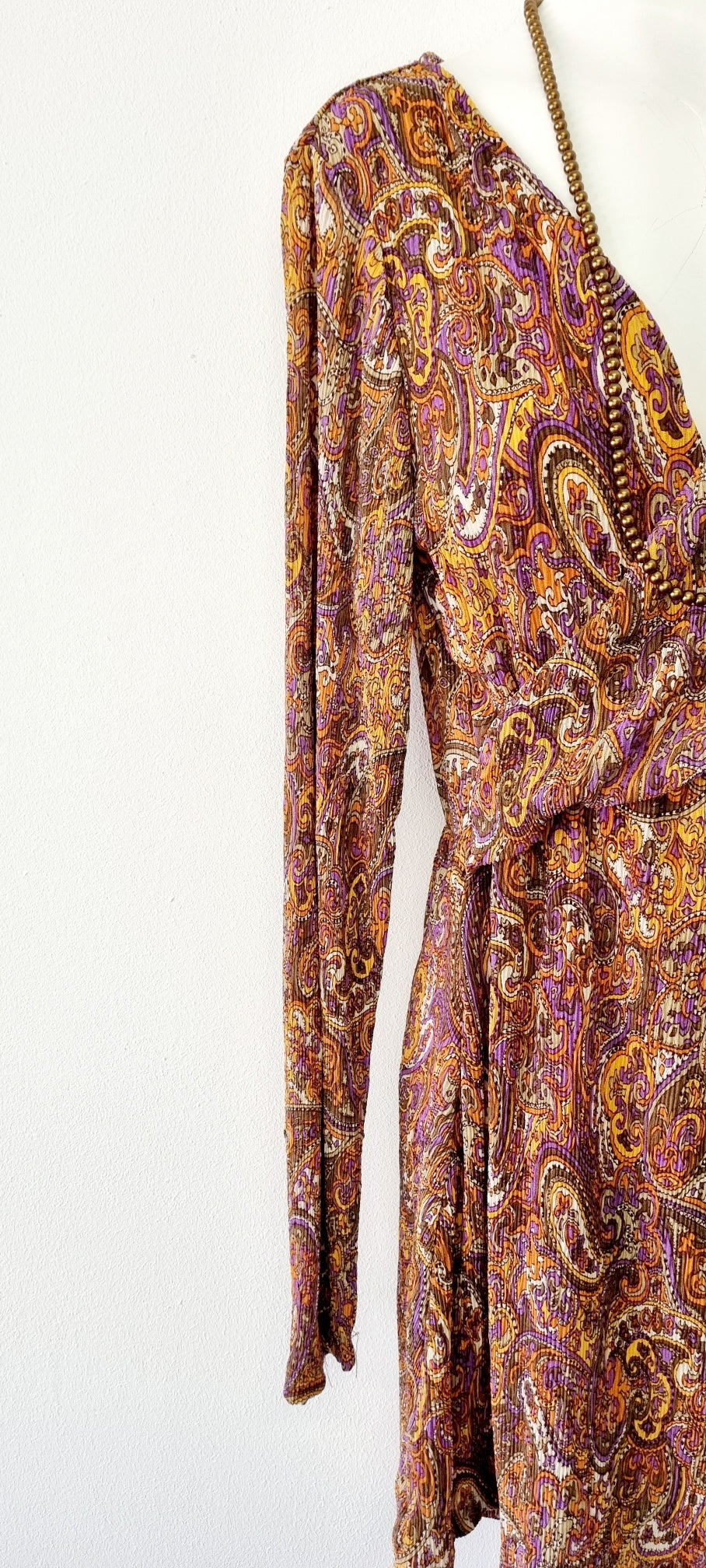 MNG - Burnt Orange & Purple Cross Over Mini Dress