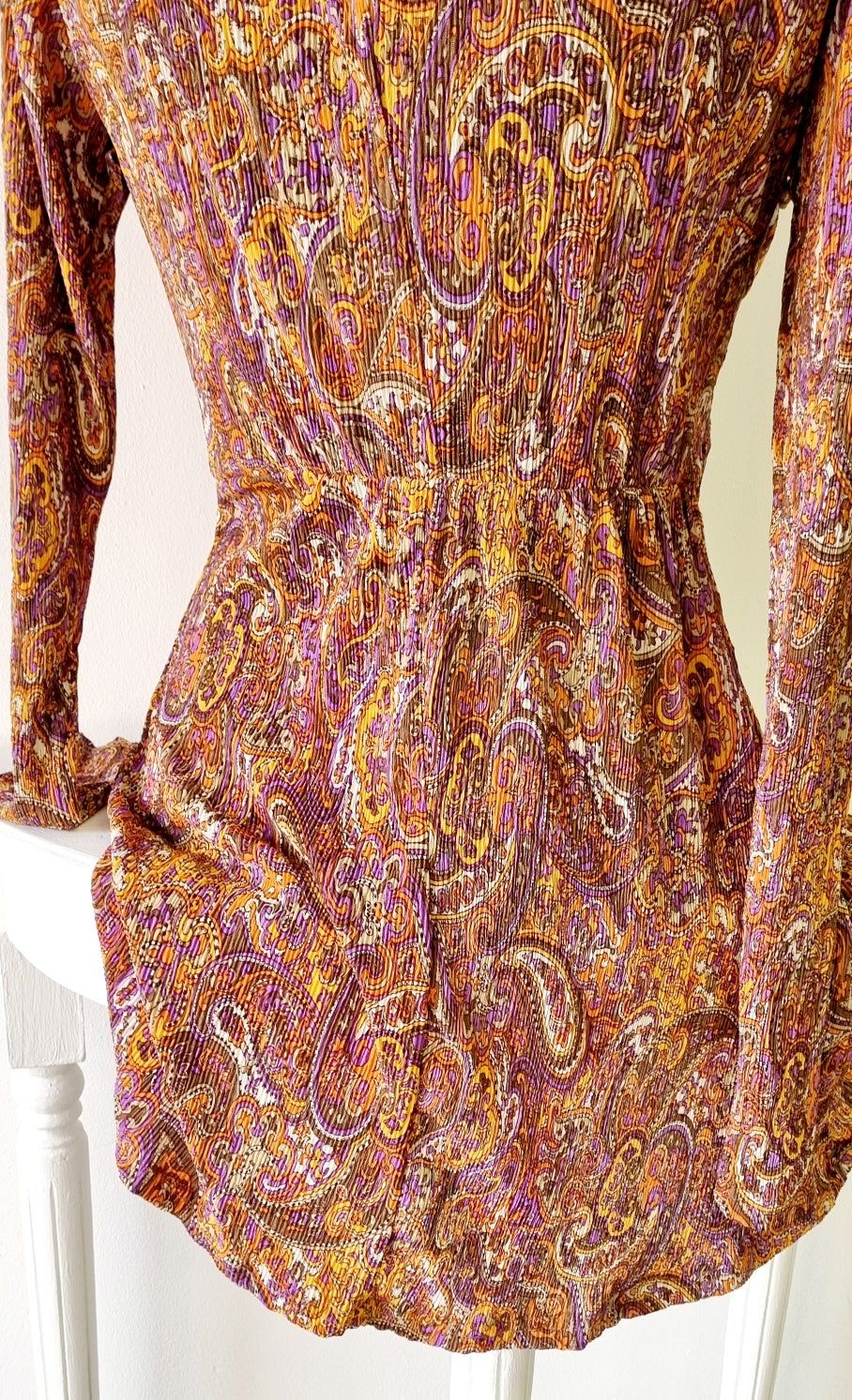 MNG - Burnt Orange & Purple Cross Over Mini Dress