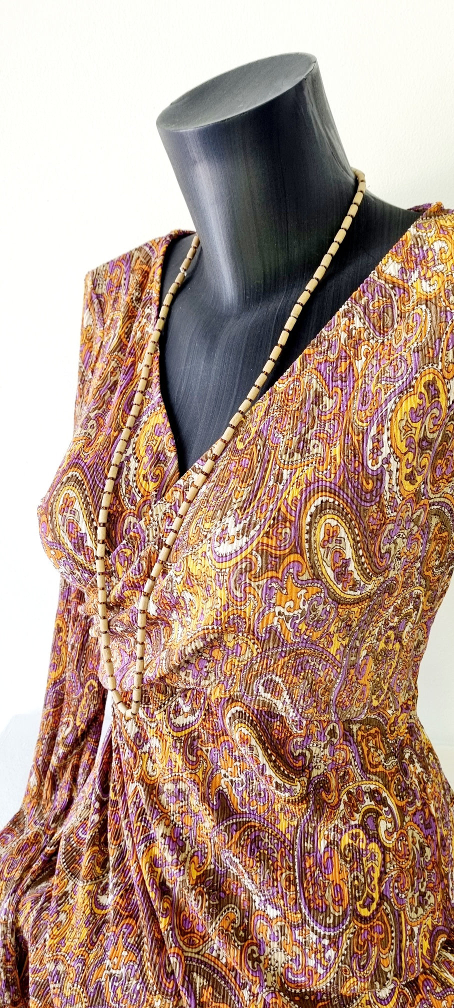 MNG - Burnt Orange & Purple Cross Over Mini Dress