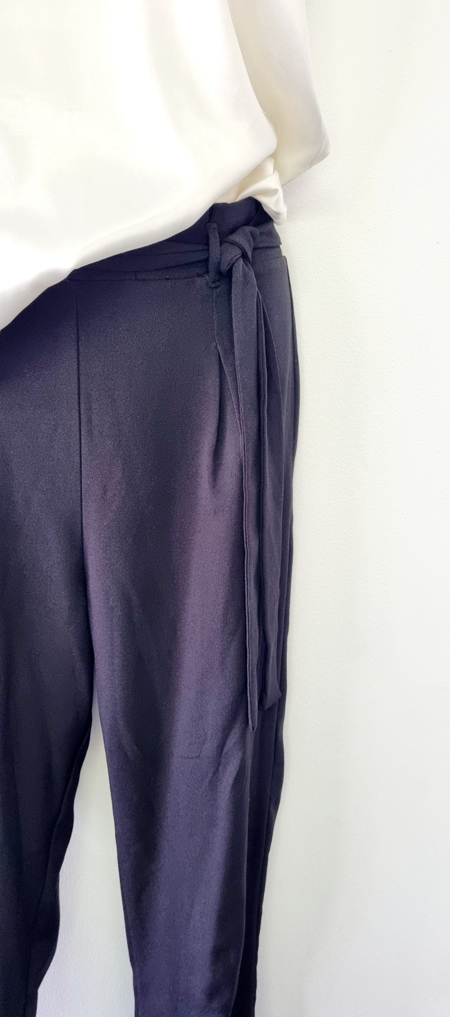 Mr Price - Black Paper Bag Ankle Trousers With Belt