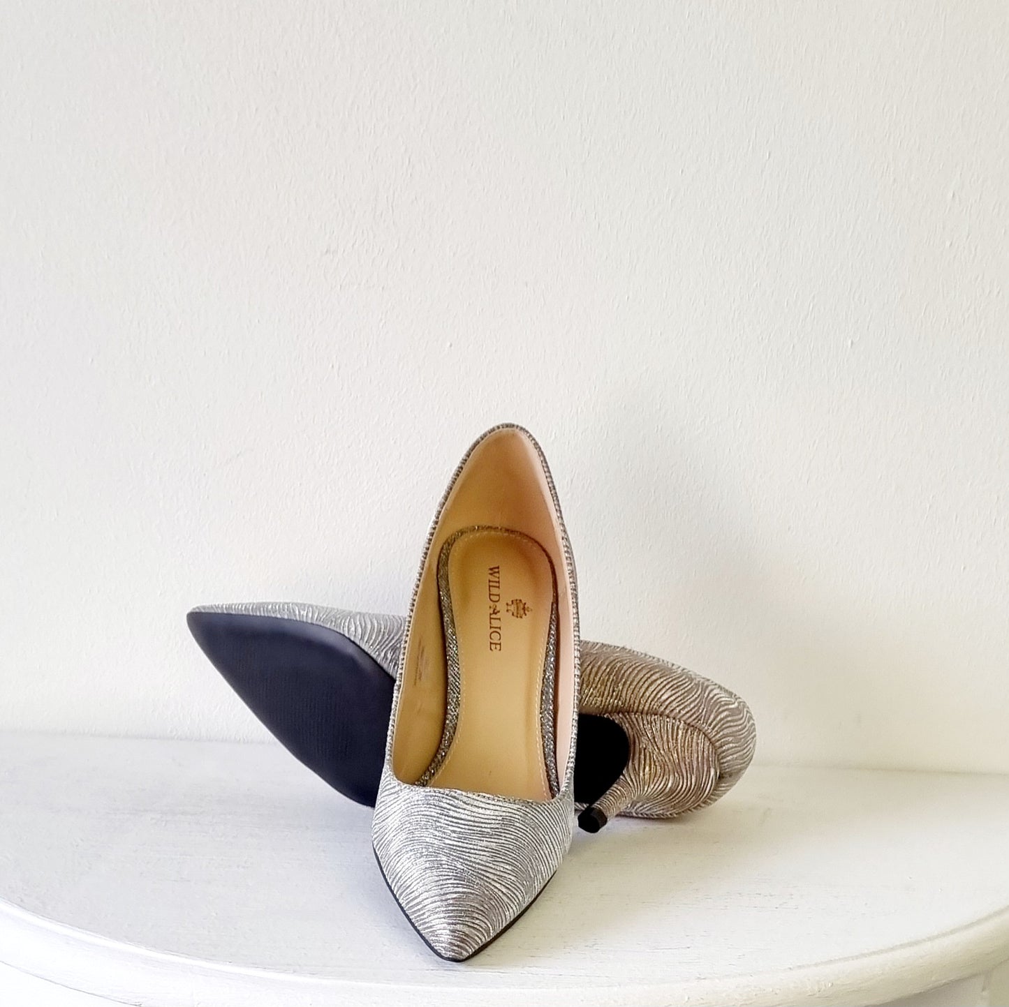 Wild Alice - Sophisticated sliver gold ombre heeled court shoes