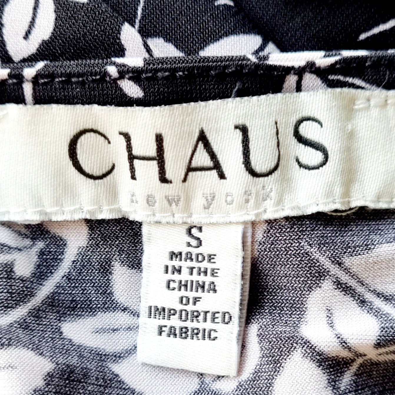 Chaus New York - Black & White 3/4 Sleeve Maxi Dress with belt