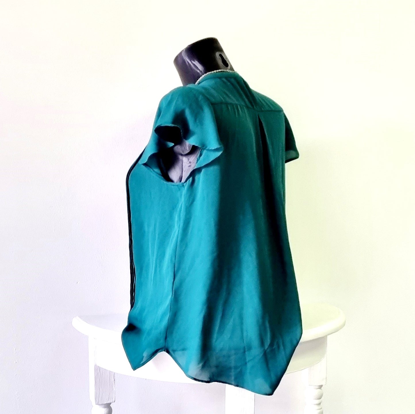 H&M - Bottle Green Capped Sleeve Shirt/Blouse