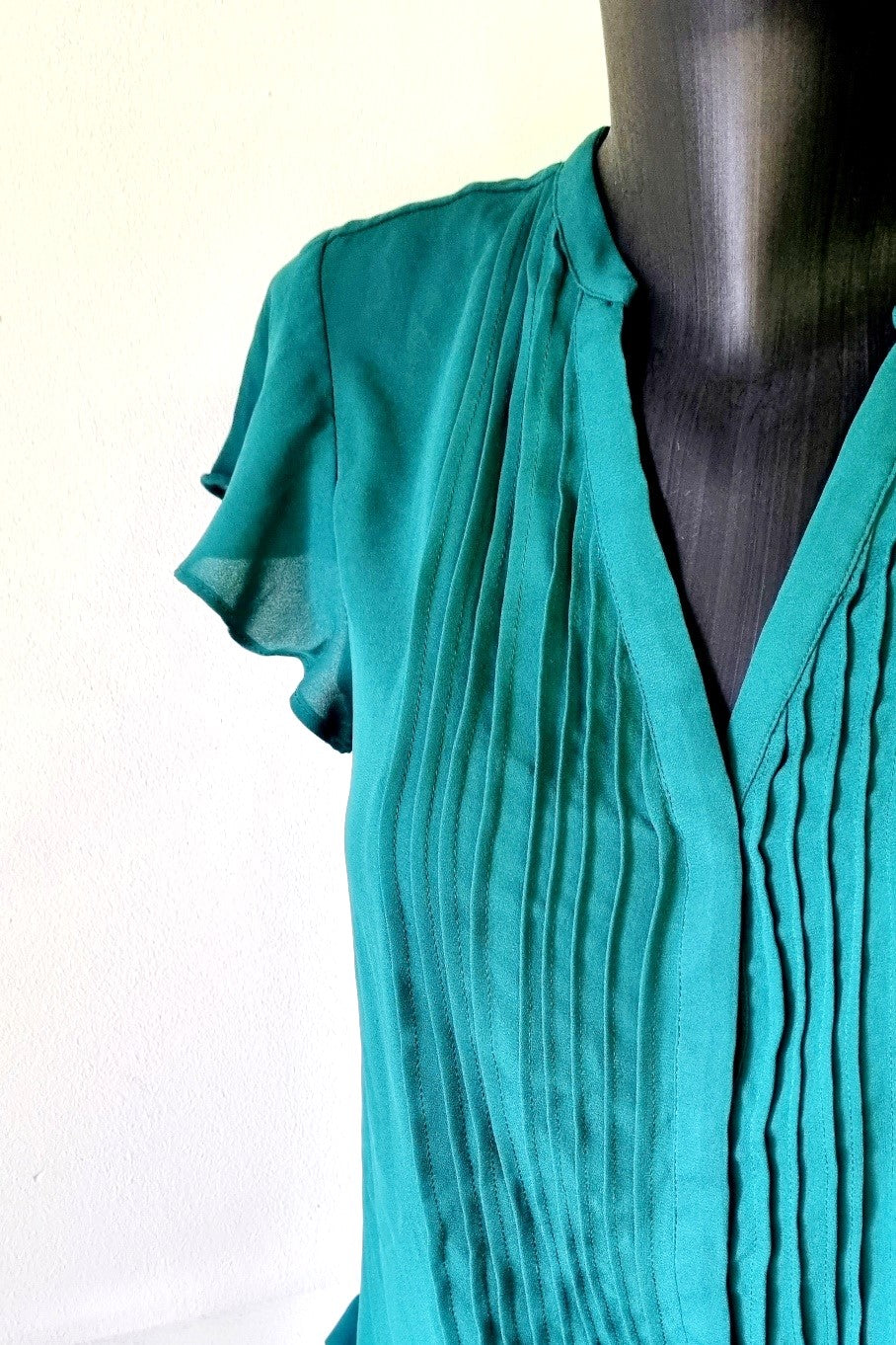 H&M - Bottle Green Capped Sleeve Shirt/Blouse