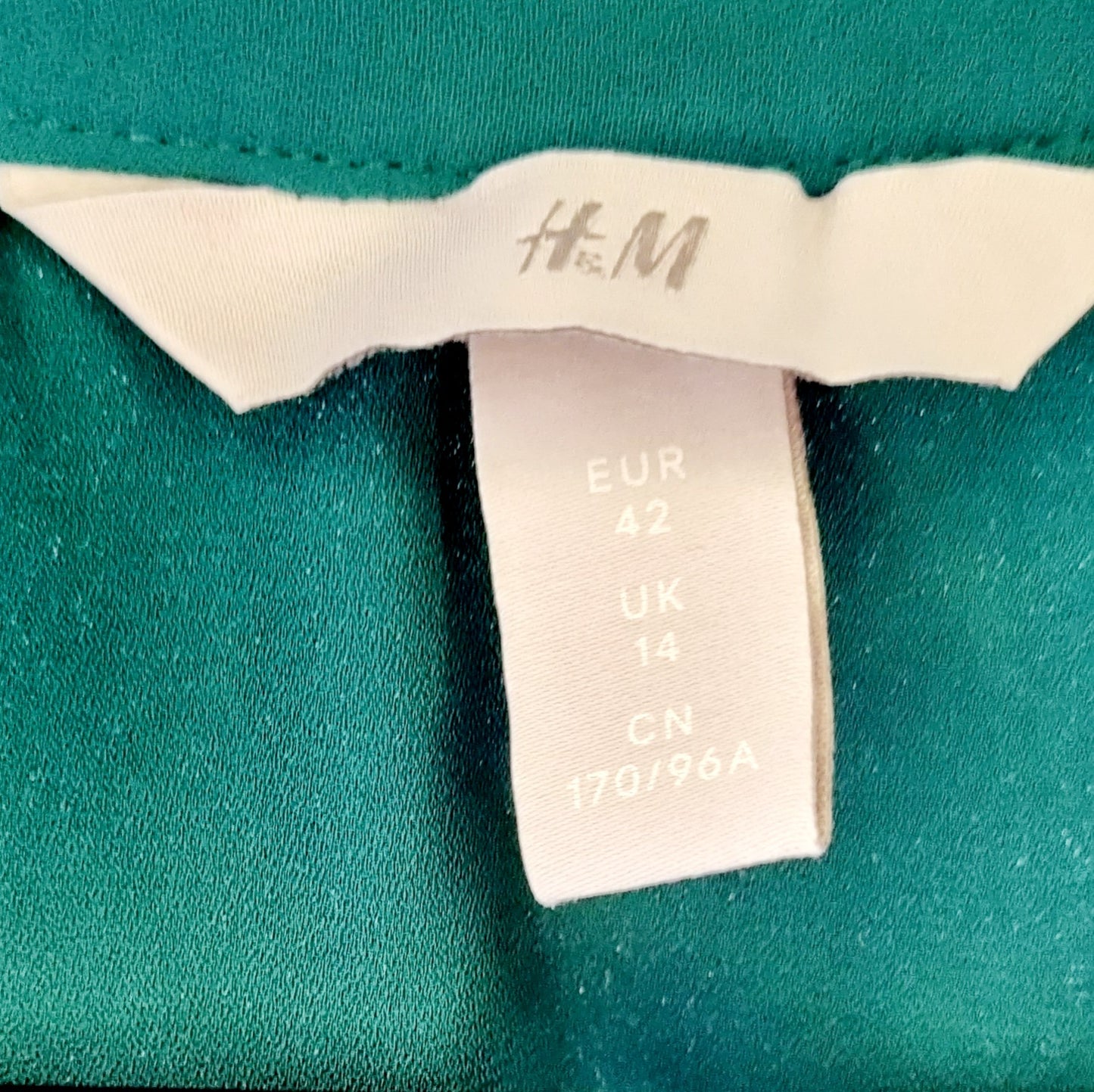H&M - Bottle Green Capped Sleeve Shirt/Blouse