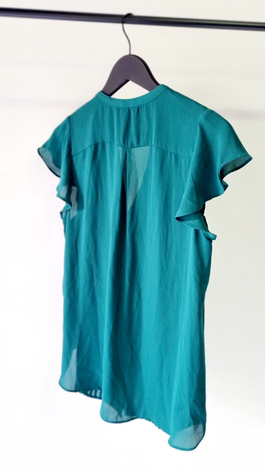 H&M - Bottle Green Capped Sleeve Shirt/Blouse