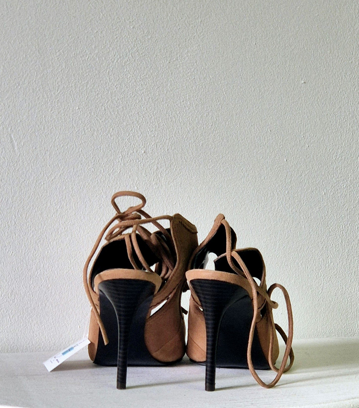 Nine West - Beige Suede Slingback Heeled Sandals