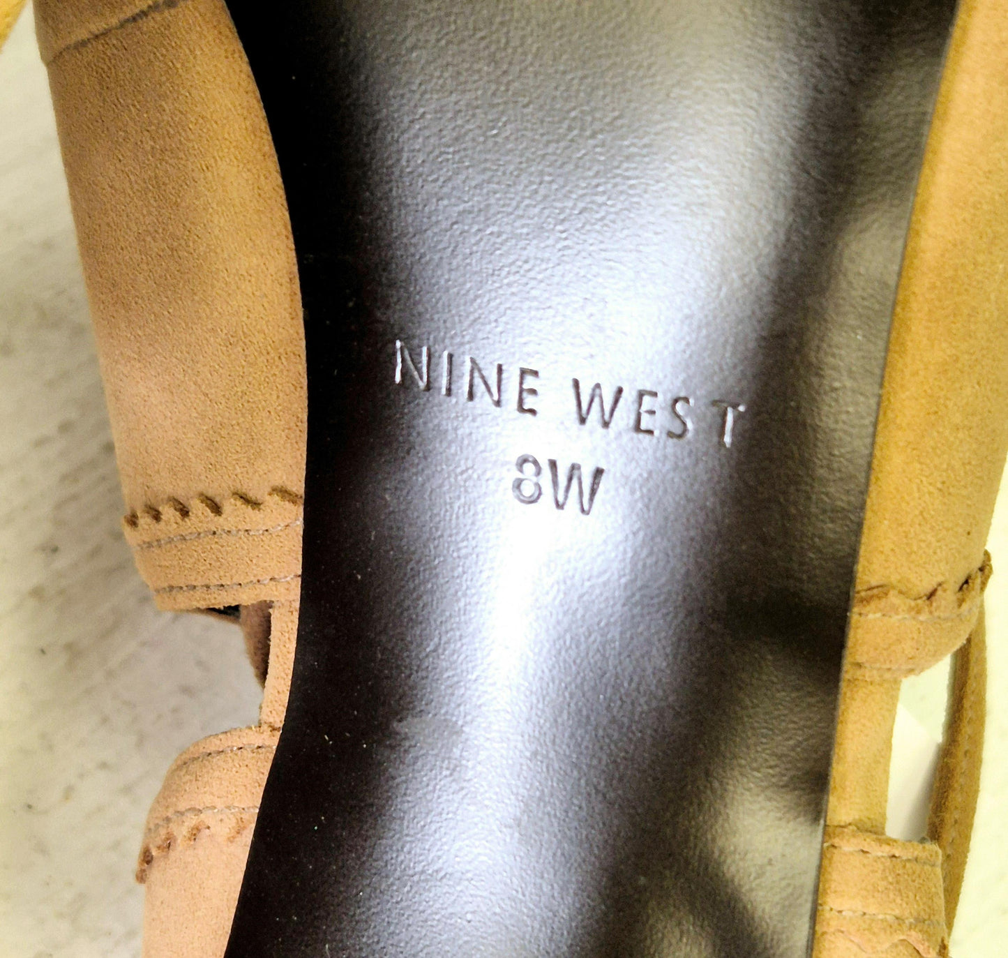 Nine West - Beige Suede Slingback Heeled Sandals