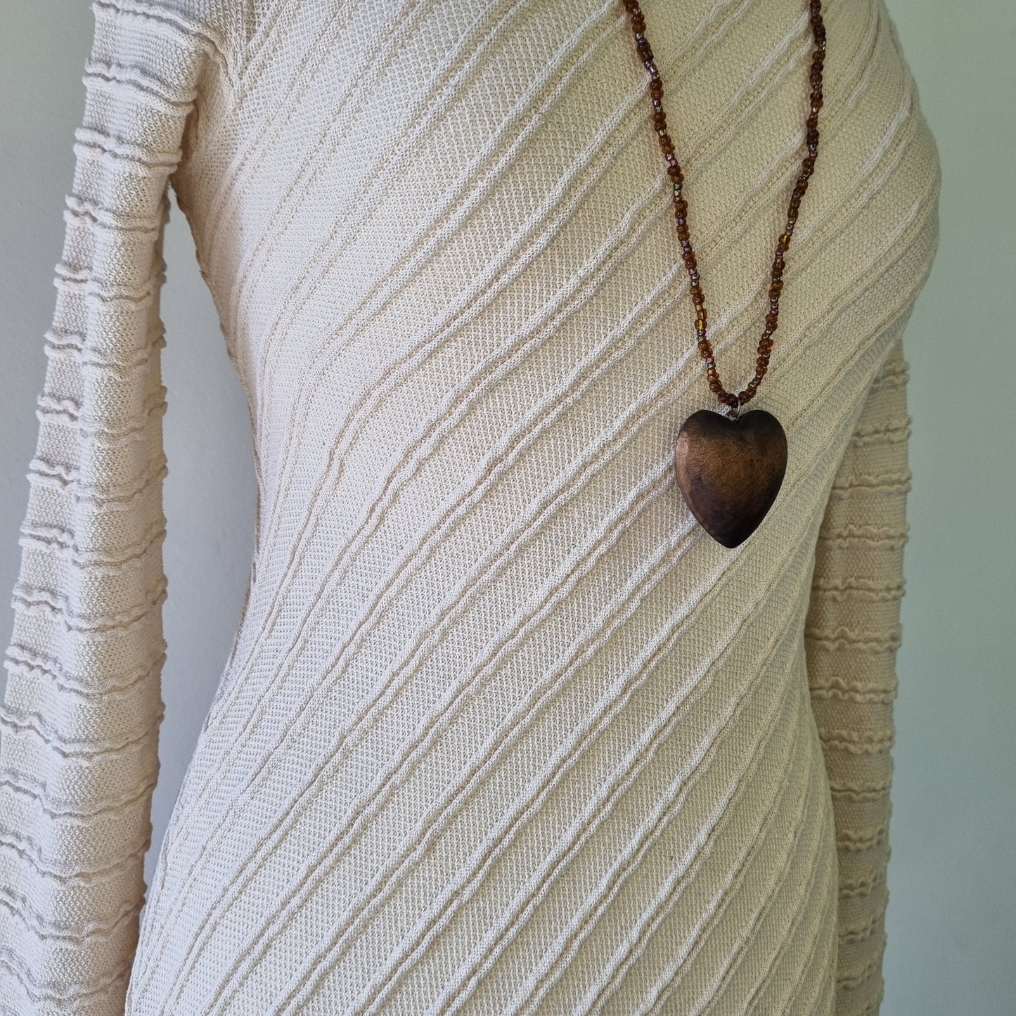Jenni Button - Beige woven cut on the bias dress