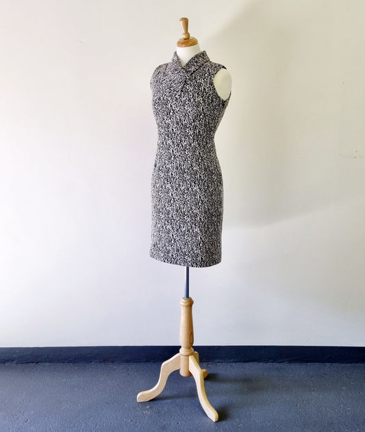 Calvin Klien - Grey woven qipao collar dress