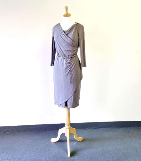 Queenspark - Grey asymmetrical waisted dress