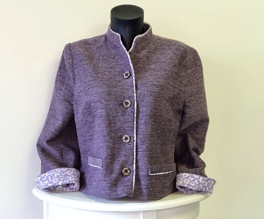 No Tag - Purple speckled waisted Jacket