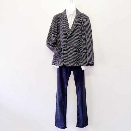 No Tag - Brown & White striped winter jacket