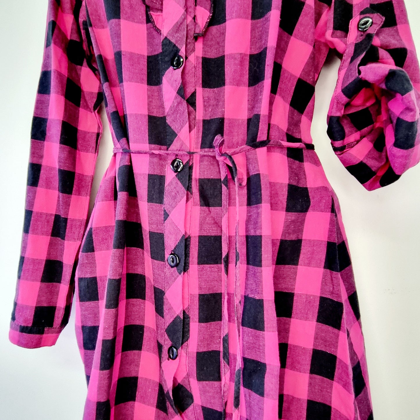 Fashionista - Pink & Black checked shirt