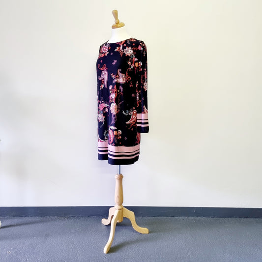 Real Woman - Pink & black paisley dress